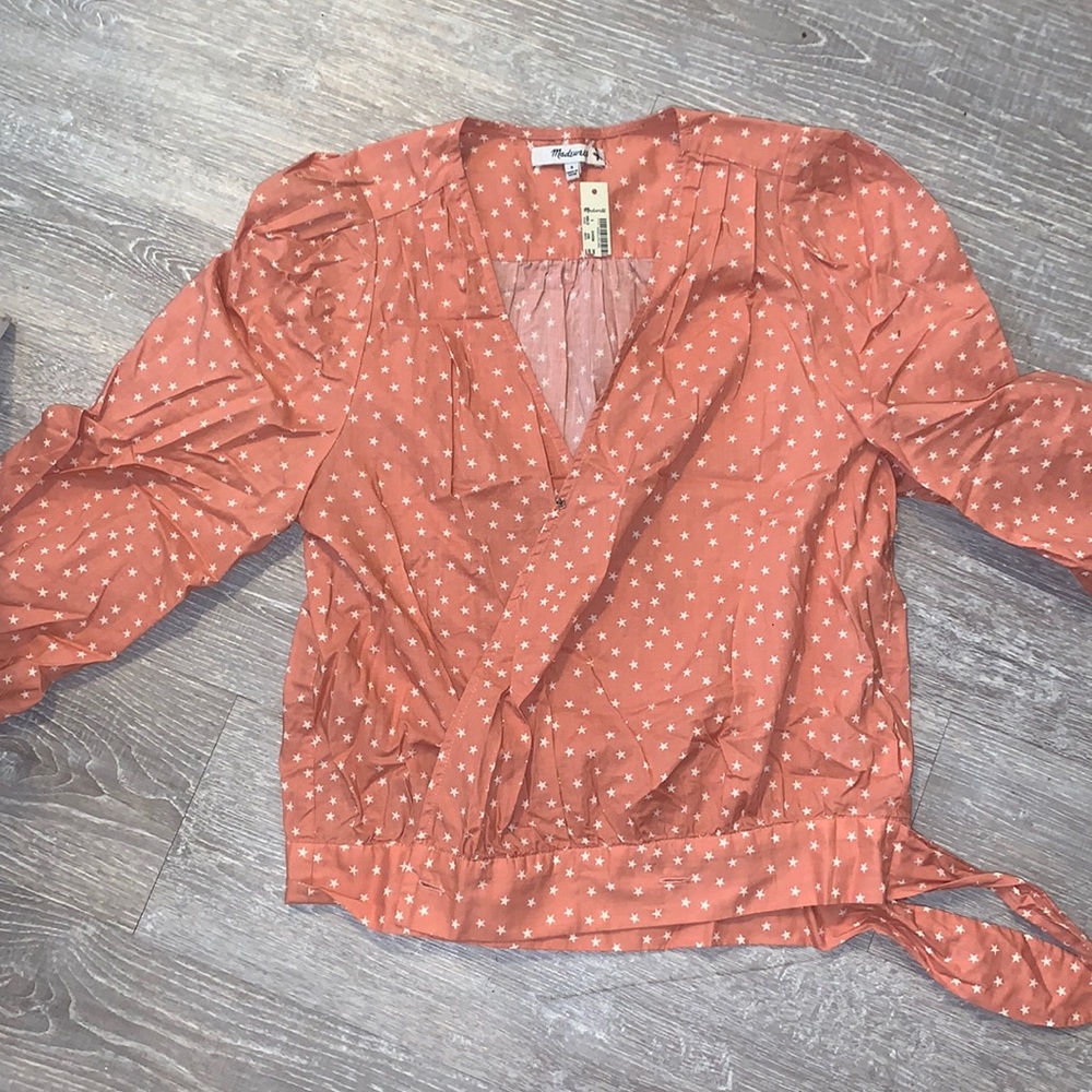 NWT MADEWELL Wrap style blouse with STARS **BUY NOW PRICE**